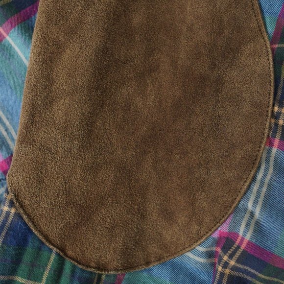 Polo Ralph Lauren Whitfield Elbow Patch Shirt Classic Fit Plaid Blue Men Sz XL - Picture 9 of 14